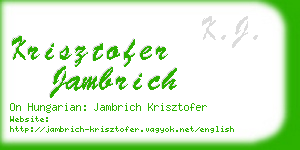 krisztofer jambrich business card